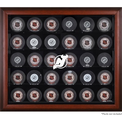 New Jersey Devils Fanatics Authentic 30-Puck Mahogany Display Case