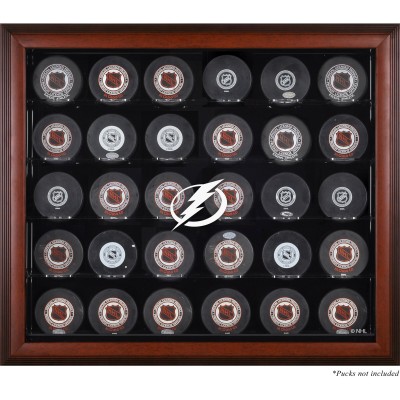 Tampa Bay Lightning Fanatics Authentic 30-Puck Mahogany Display Case