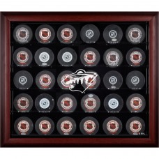 Minnesota Wild Fanatics Authentic 30-Puck Mahogany Display Case