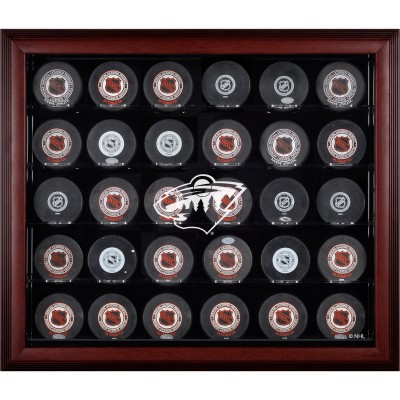 Minnesota Wild Fanatics Authentic 30-Puck Mahogany Display Case