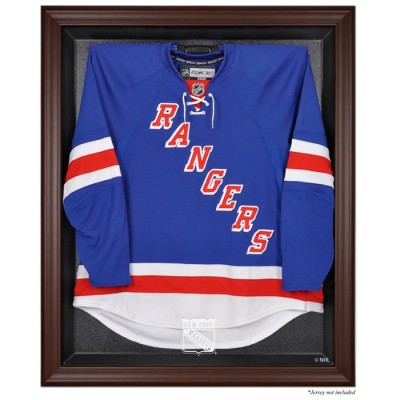 New York Rangers Fanatics Authentic Brown Framed Logo Jersey Display Case