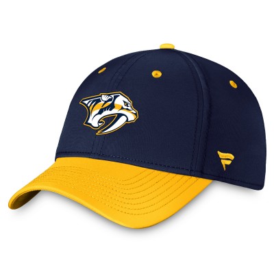 Бейсболка Nashville Predators Fanatics Navy/Gold Authentic Pro Rink Two-Tone