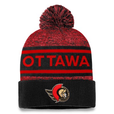Шапка с помпоном Ottawa Senators Fanatics Authentic Pro Cuffed Knit - Black/Red