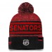 Шапка с помпоном Ottawa Senators Fanatics Authentic Pro Cuffed Knit - Black/Red
