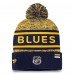 Шапка с помпоном St. Louis Blues Authentic Pro Cuffed - Navy/Gold