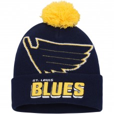 Шапка с помпоном St. Louis Blues Mitchell & Ness Punch Out Cuffed - Blue