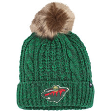 Женская шапка с помпоном Minnesota Wild 47 Green Meeko Cuffed