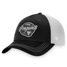 Женская бейсболка Pittsburgh Penguins Fanatics Black/White Fundamental Trucker