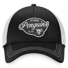 Женская бейсболка Pittsburgh Penguins Fanatics Black/White Fundamental Trucker