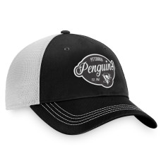 Женская бейсболка Pittsburgh Penguins Fanatics Black/White Fundamental Trucker