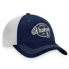 Женская Бейсболка Seattle Kraken Fanatics Deep Sea Blue/White Fundamental Trucker