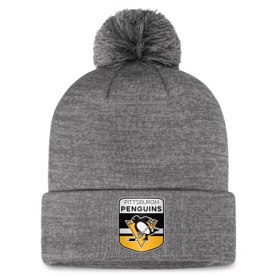Шапка с помпоном Pittsburgh Penguins Authentic Pro Home Ice Cuffed - Gray