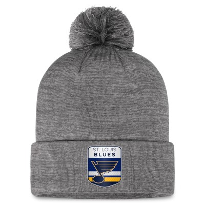 Шапка с помпоном St. Louis Blues Authentic Pro Home Ice Cuffed - Gray