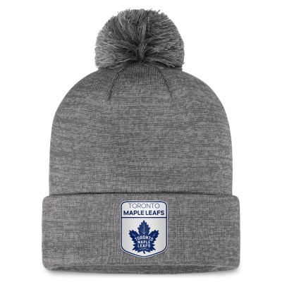 Шапка с помпоном Toronto Maple Leafs Authentic Pro Home Ice Cuffed - Gray