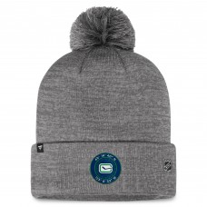Шапка с помпоном Vancouver Canucks Fanatics Authentic Pro Home Ice Cuffed Knit - Gray