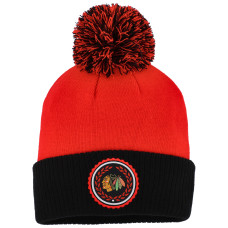 Женская шапка с помпоном Chicago Blackhawks adidas Red Laurel Cuffed