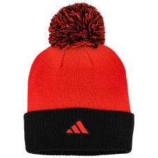 Женская шапка с помпоном Chicago Blackhawks adidas Red Laurel Cuffed