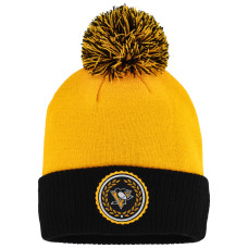Женская шапка с помпоном Pittsburgh Penguins adidas Gold Laurel Cuffed
