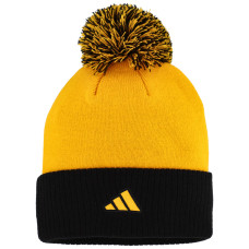 Женская шапка с помпоном Pittsburgh Penguins adidas Gold Laurel Cuffed