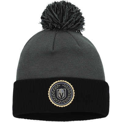 Женская шапка с помпоном Vegas Golden Knights adidas Gray Laurel Cuffed