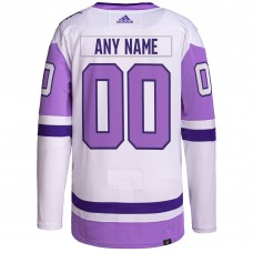 Именная игровая джерси Calgary Flames adidas Hockey Fights Cancer Primegreen Authentic - White/Purple