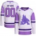 Именная джерси Arizona Coyotes adidas Hockey Fights Cancer Primegreen Authentic - White/Purple