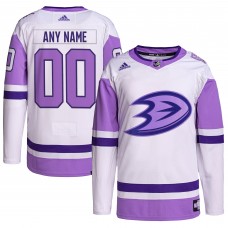Именная джерси Anaheim Ducks adidas Hockey Fights Cancer Primegreen Authentic - White/Purple