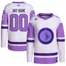 Именная джерси Winnipeg Jets adidas Hockey Fights Cancer Primegreen Authentic - White/Purple