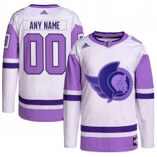 Именная джерси Ottawa Senators adidas Hockey Fights Cancer Primegreen Authentic - White/Purple