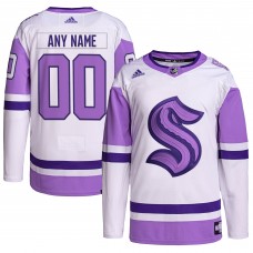 Именная джерси Seattle Kraken adidas Hockey Fights Cancer Primegreen Authentic - White/Purple