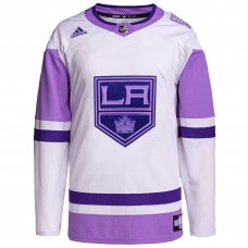 Именная игровая джерси Los Angeles Kings adidas Hockey Fights Cancer Primegreen Authentic Custom - White/Purple