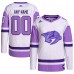 Именная джерси Nashville Predators adidas Hockey Fights Cancer Primegreen Authentic - White/Purple