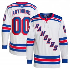 Именная игровая джерси New York Rangers adidas  Away  Primegreen Authentic Custom - White
