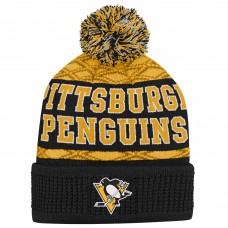 Шапка Подростковая Pittsburgh Penguins Gold Puck Cuffed Knit with Pom