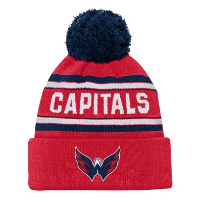 Шапка с помпоном Washington Capitals Red Jacquard Cuffed Knit
