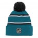 Шапка с помпоном San Jose Sharks Youth Jacquard Cuffed Knit - Teal