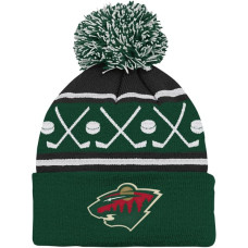 Шапка с помпоном для малыша Minnesota Wild Green Face-Off Cuffed Шапка с помпоном для малыша Minnesota Wild Green Face-Off Cuffed