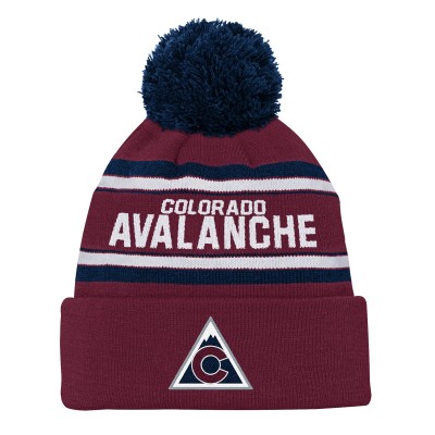 Шапка с помпоном Colorado Avalanche Youth Third Jersey Jacquard Cuffed Knit - Burgundy