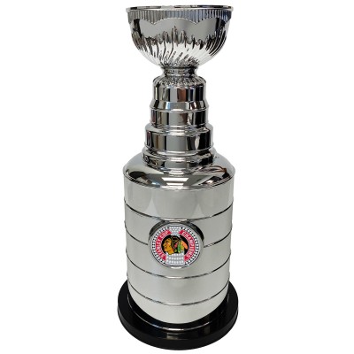 Chicago Blackhawks Silver 14 Stanley Cup Coin Bank Replica Trophy