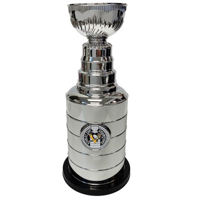 Pittsburgh Penguins Silver 14 Stanley Cup Coin Bank Replica Trophy