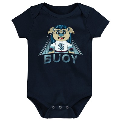 Newborn & Малышам Seattle Kraken Deep Sea Blue Mascot Callout Bodysuit