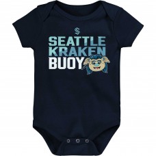 Newborn & Малышам Seattle Kraken Deep Sea Blue Mascot Head Bodysuit