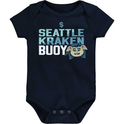 Newborn & Малышам Seattle Kraken Deep Sea Blue Mascot Head Bodysuit