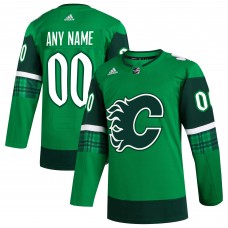 Calgary Flames adidas St. Patricks Day Authentic Custom Jersey - Kelly Green