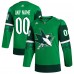 San Jose Sharks adidas St. Patricks Day Authentic Custom Jersey - Kelly Green