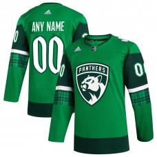 Florida Panthers adidas St. Patricks Day Authentic Custom Jersey - Kelly Green