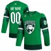 Florida Panthers adidas St. Patricks Day Authentic Custom Jersey - Kelly Green