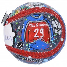Nathan MacKinnon Colorado Avalanche Autographed Fanatics Authentic Baseball - Hand Painted by Artist Charles Fazzino