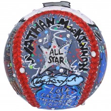 Nathan MacKinnon Colorado Avalanche Autographed Fanatics Authentic Baseball - Hand Painted by Artist Charles Fazzino