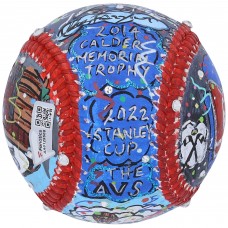 Nathan MacKinnon Colorado Avalanche Autographed Fanatics Authentic Baseball - Hand Painted by Artist Charles Fazzino